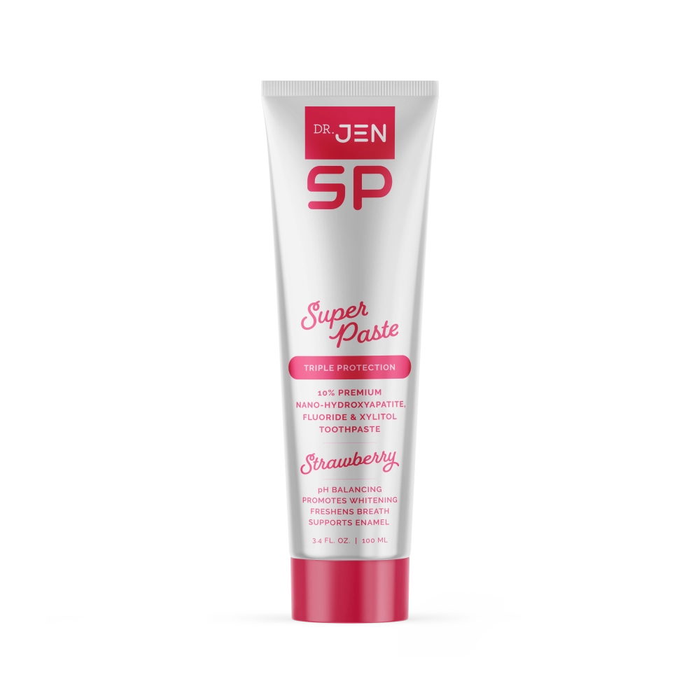 Strawberry Super Paste Toothpaste with Fluoride + 10% Premium Nano-Hydroxyapatite