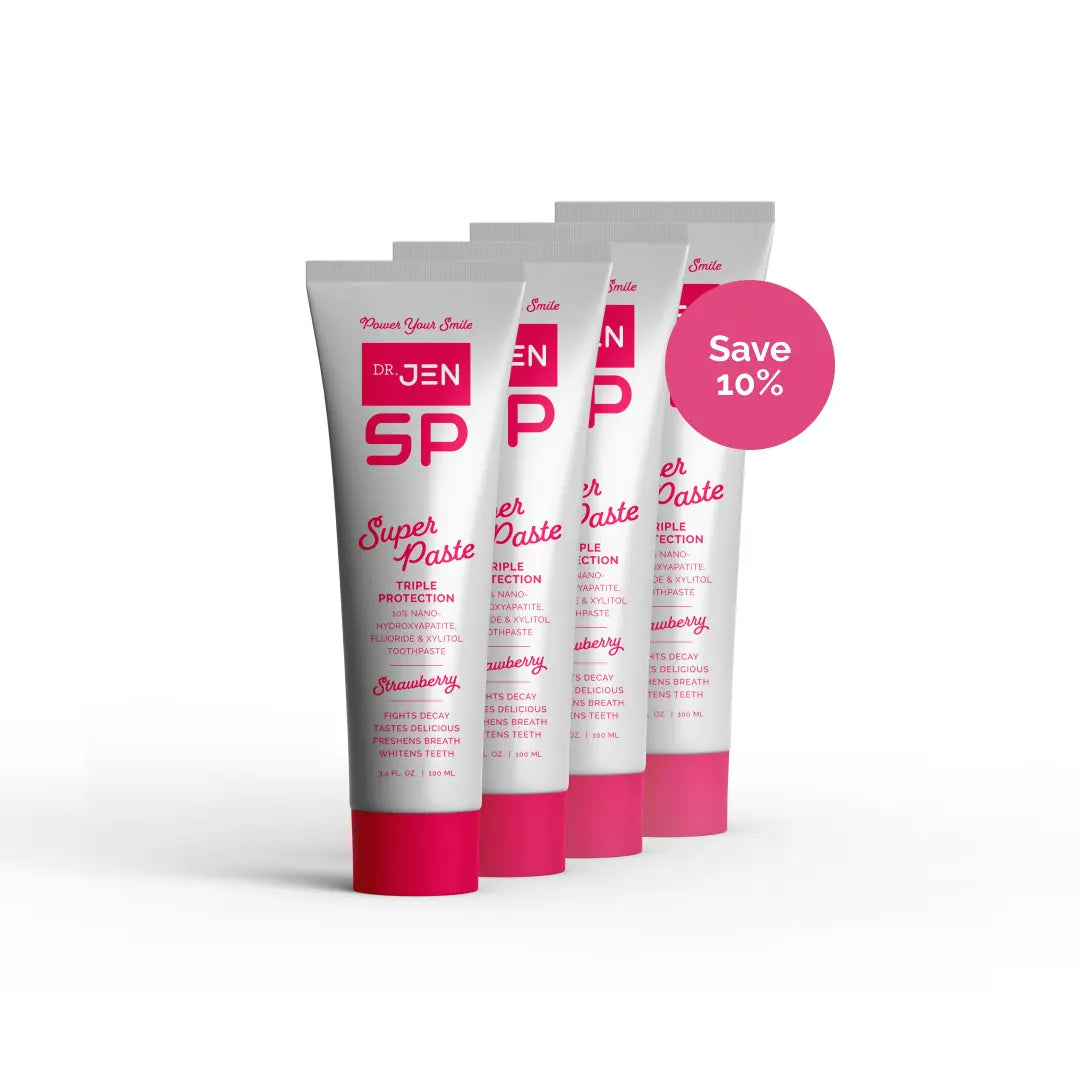 Strawberry Super Paste Toothpaste with Fluoride + 10% Premium Nano-Hydroxyapatite